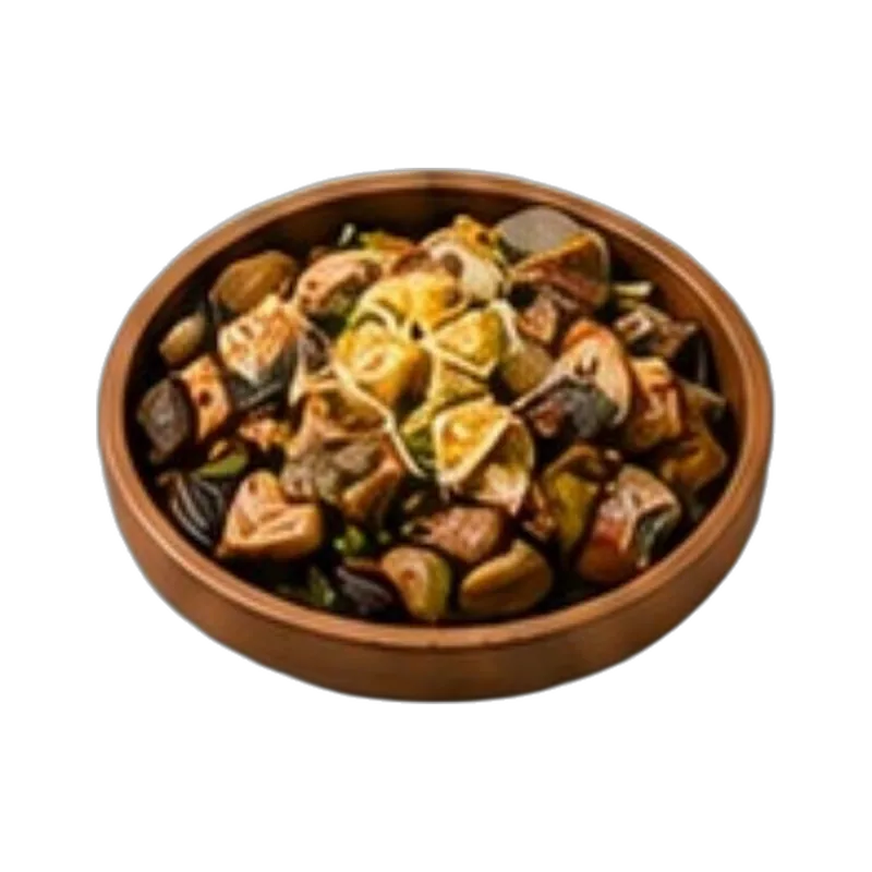 Խոզի միս պանրով, սնկով և սմբուկով
